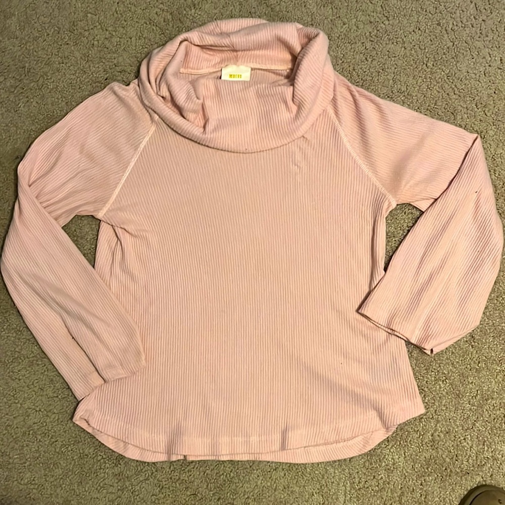 Blush turtle neck sweater.